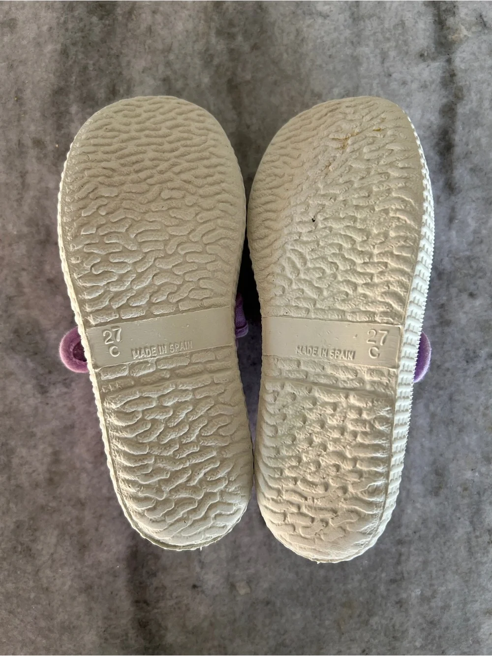 Cienta Kids Canvas Hook-and-Loop Velcro Shoes in Lavender Size 27 10-10.5